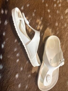 Birkenstock White Kids Gizeh EVA Thong Sandals